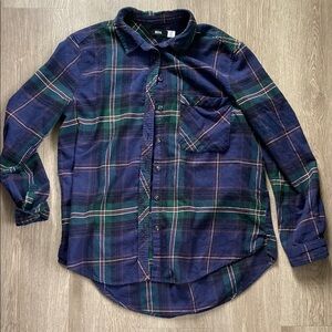 BDG Blue and Green Casual Button Down Shirt